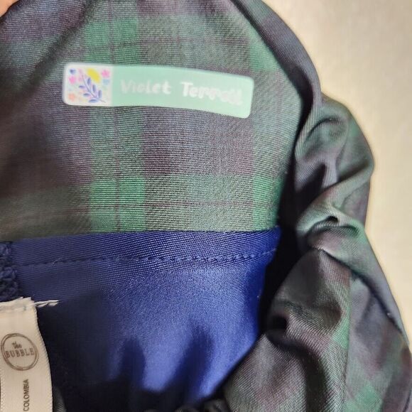 The Bubble Skirt Short Girls XL Green Blue Plaid Ruffle Pull-On Layered - Picture 5 of 7